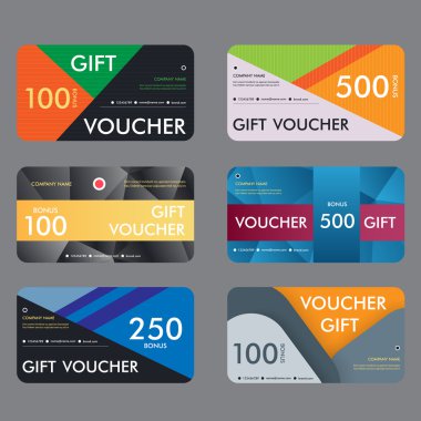 Hediye çeki modern desen tasarım şablonu. Vektör çizim