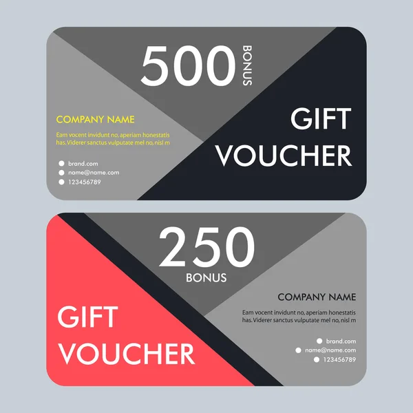 Gift voucher template with modern pattern. Vector design — Stock Vector