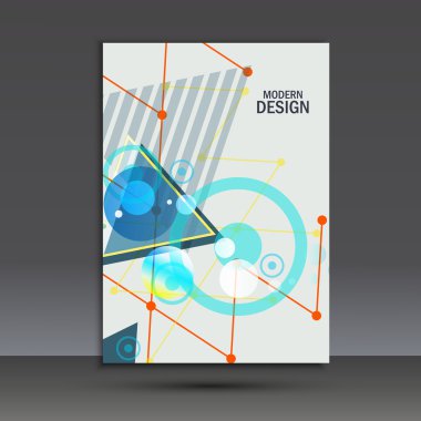 Soyut geometrik tasarım ile broşür şablonu