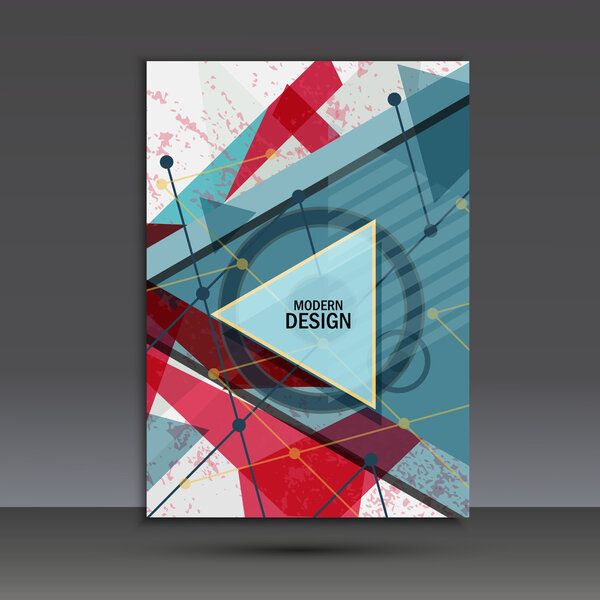 Brochure template with abstract geometric design
