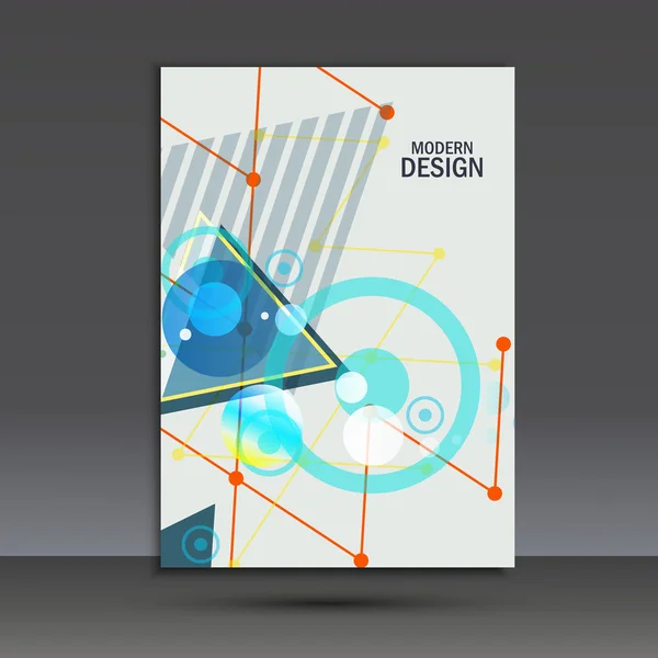 Plantilla de folleto con diseño geométrico abstracto — Vector de stock