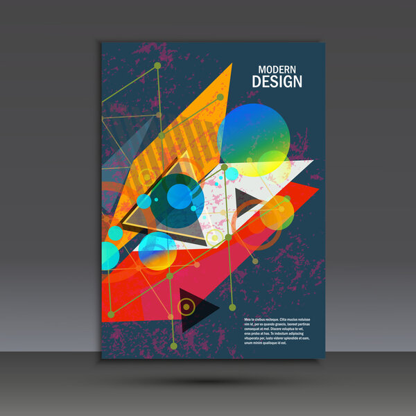 Brochure template with abstract geometric design