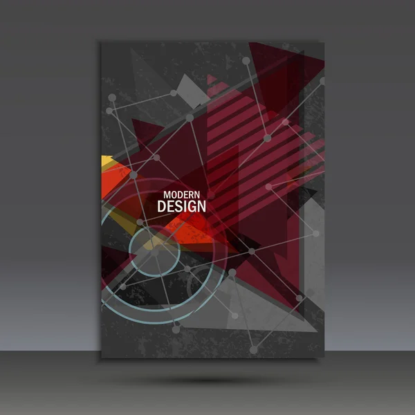 Brožura šablona s abstraktní geometrická konstrukce — Stockový vektor