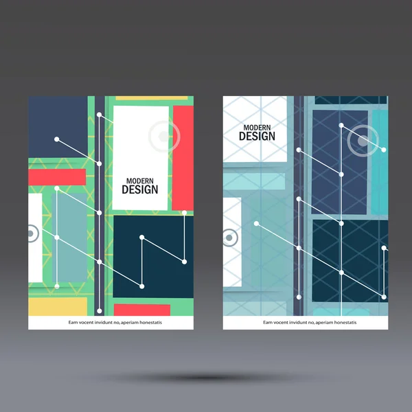 Plantilla de folleto con diseño cuadrado abstracto — Vector de stock