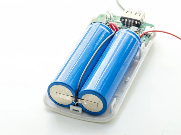 Used lithium-iron battery with wire — Stock Photo, Image