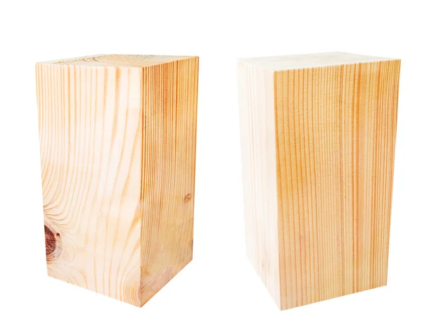 Bloco cúbico de madeira isolado em branco — Fotografia de Stock