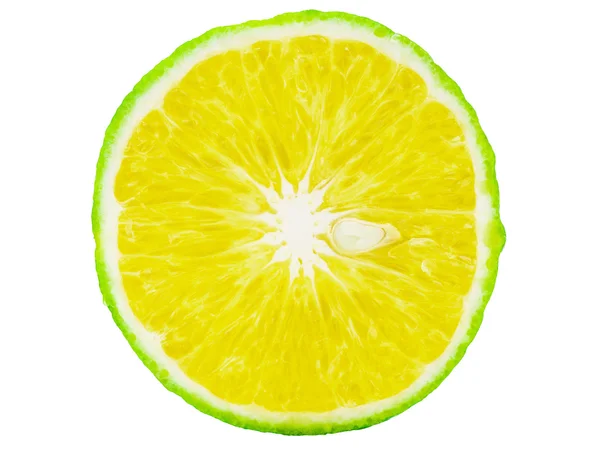 Limón en rodajas aislado en blanco — Foto de Stock