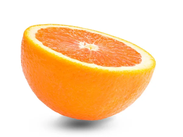 Sliced half on ripe orange fruit isolated on white — Stock Photo, Image