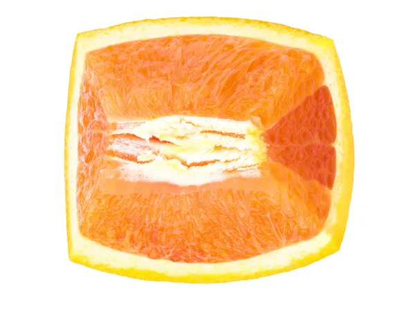 Fruta madura en rodajas de naranja aislada sobre fondo blanco —  Fotos de Stock