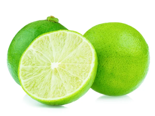 グリーン レモンのスライス、レモン、ジューシーな果実は酸味 — ストック写真