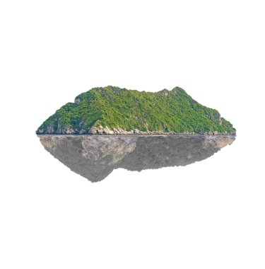 Ock Adası taş ve bazı küçük yeşil ağaçlar