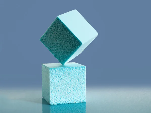 Still life shot on geometry cube block — Stock Photo, Image