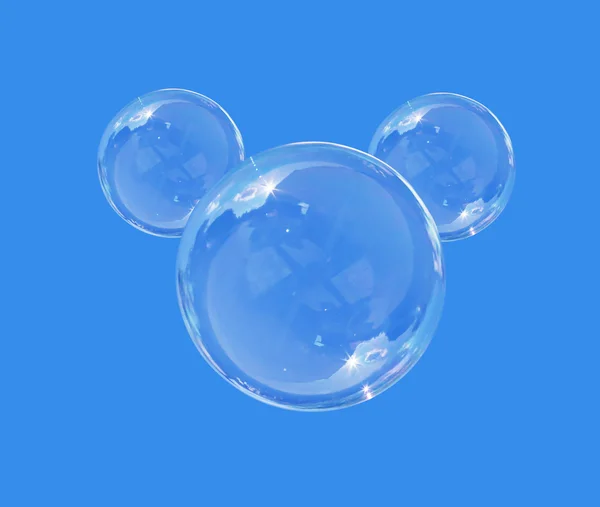 Burbuja de jabón sobre fondo azul cielo — Foto de Stock