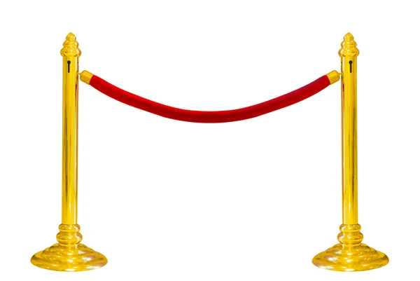 Golden pole barricade isolated on white — Stock Photo, Image