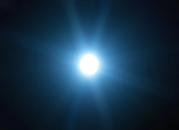 60mm lens flare on black background — Stock Photo, Image