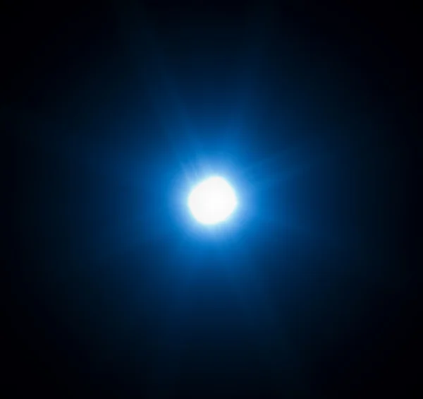 60mm lens flare on black background — Stock Photo, Image