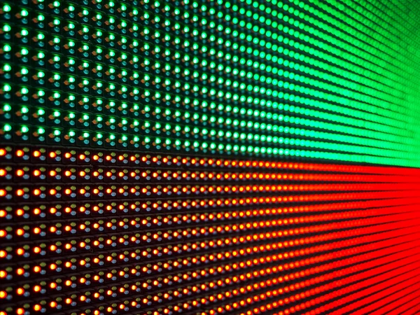 LED verte et rouge, gros plan sur le panneau — Photo