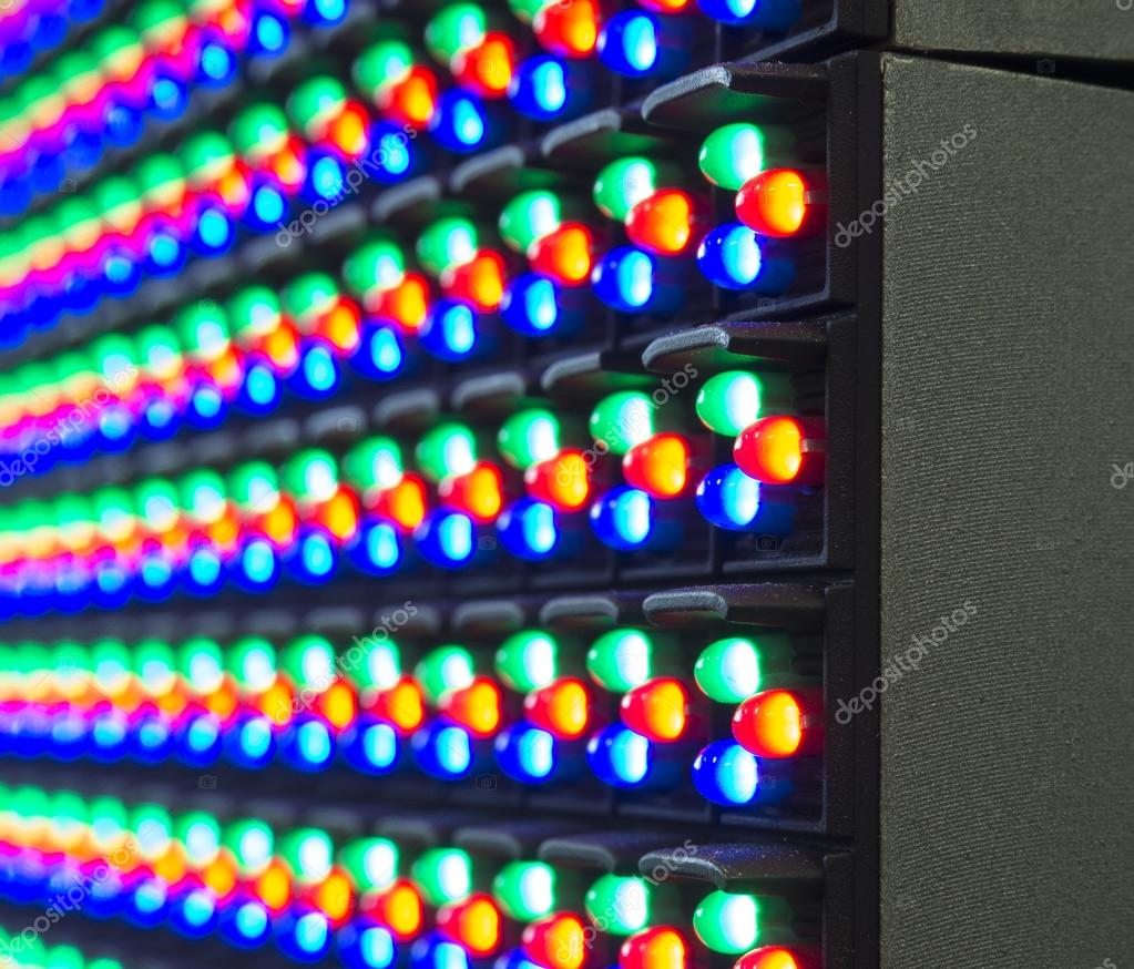 Red green blue of LED components on screen Stock Photo by ©missisya