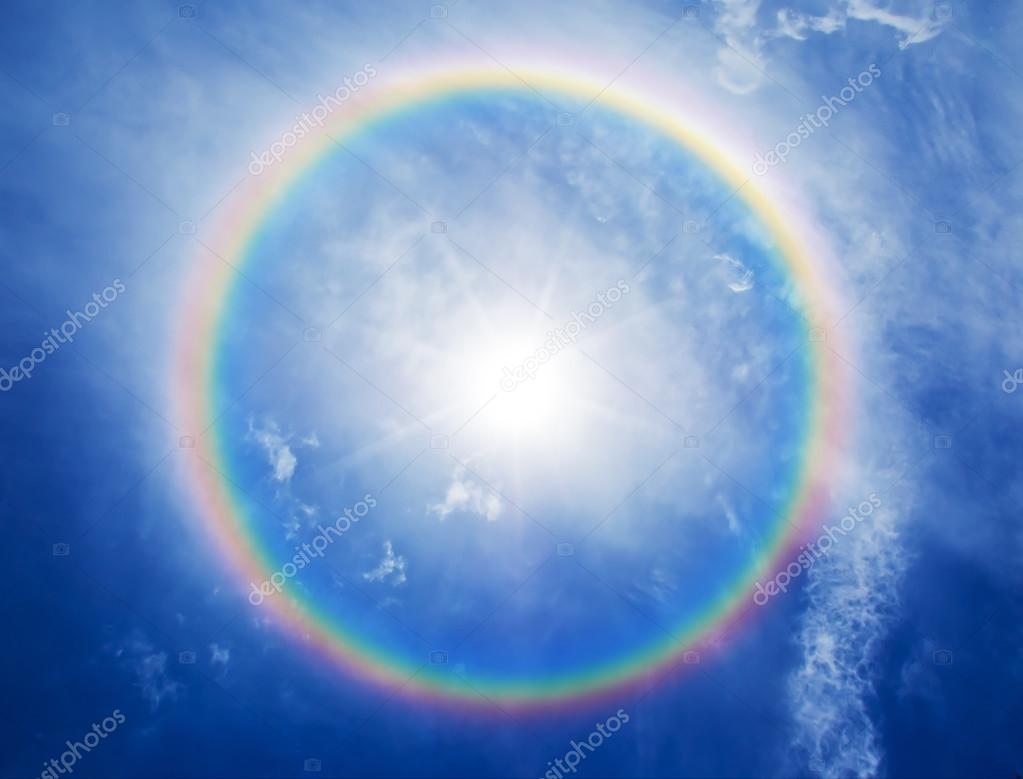 Rainbow halo around the sun — Stock Photo © missisya #56448049