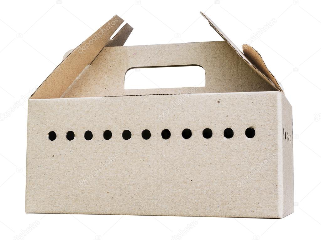 cardboard box with many holes for air ventilation