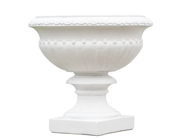 Full decorated garden pot isolated on white — Stock Photo, Image