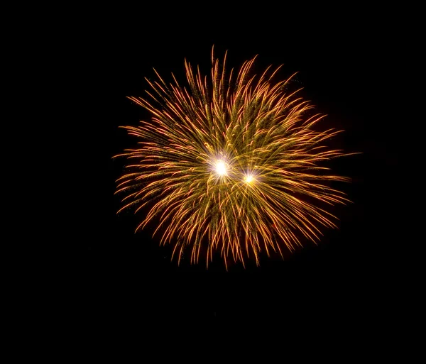 Colorful holiday fireworks in the night sky — Stock Photo, Image