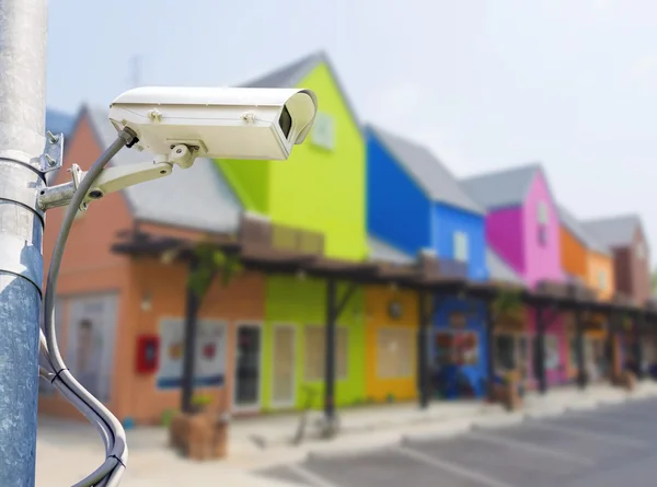 Cctv de seguridad instalado en el poste — Foto de Stock