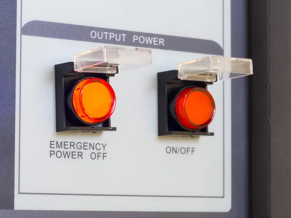 Emergency power switch on and off — Stock Photo, Image