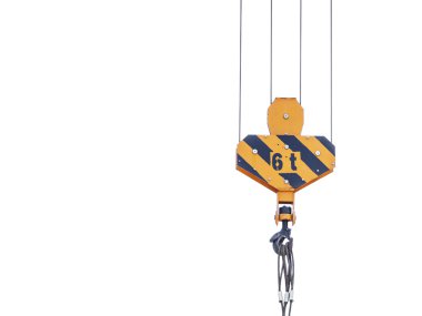 Sanayi kanca izole sarı şeridi ile