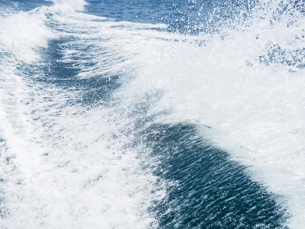 Trace of speed boat on water surface — Stock Photo, Image