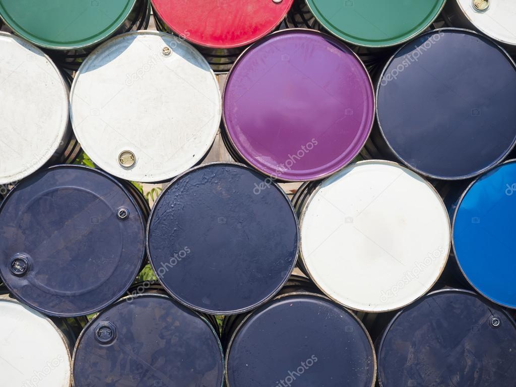 oil containers placed outdoor