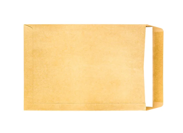 Enveloppe marron avec papier A4 à l'intérieur — Photo