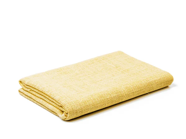 Saco de cânhamo têxtil isolado em branco — Fotografia de Stock
