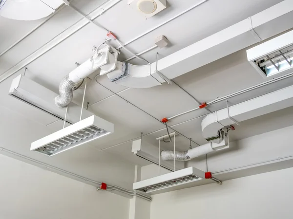 Fluorescence lamp installed on ceiling — Stock Photo, Image