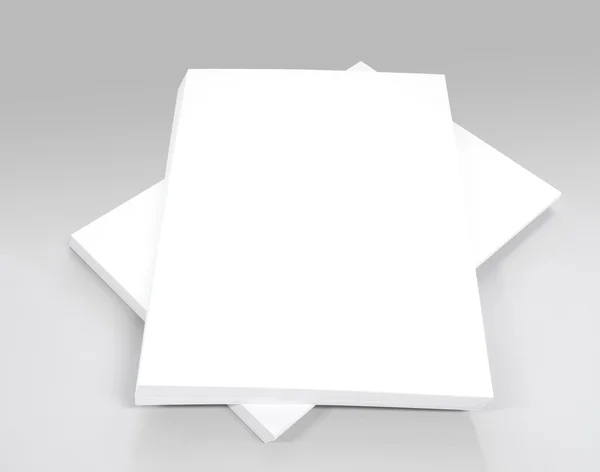 Χαρτί λευκό απλό γραφείο σε γκρι φόντο — Φωτογραφία Αρχείου