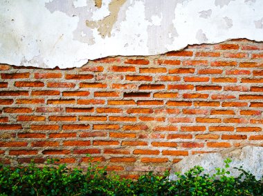 tuğla duvar kırık beton gösteren yaşlı