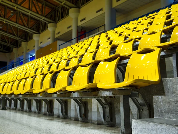 Seat rows installed on indoor sport stedium — Stock Photo, Image