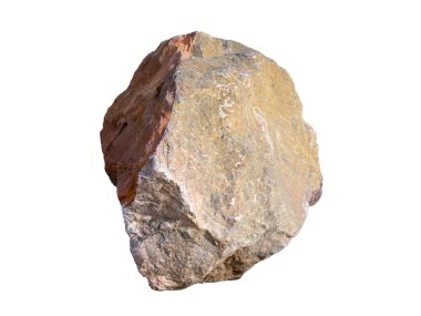 Büyük granit taş üzerinde beyaz izole