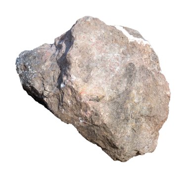 Büyük granit taş üzerinde beyaz izole