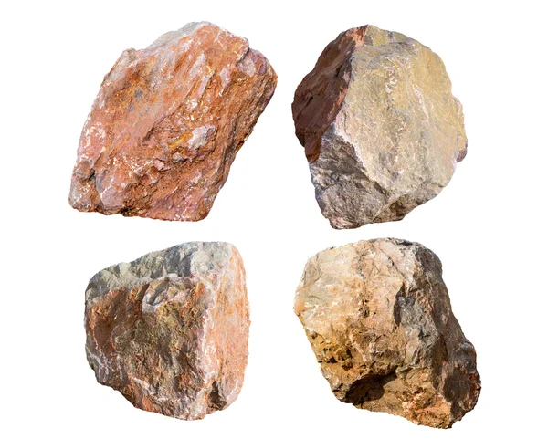 Stora granit vaggar stenen isolerad på vit — Stockfoto