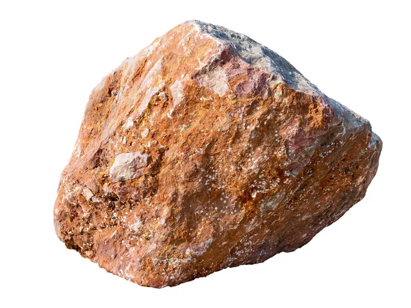 Big granite rock stone isolated on white — Stock Photo, Image