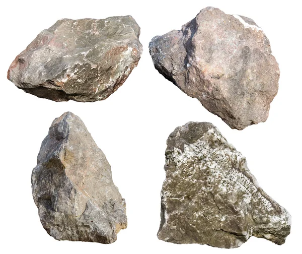 Grote granieten rots steen geïsoleerd op wit — Stockfoto