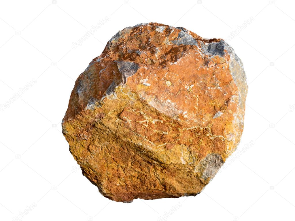 big granite rock stone isolated