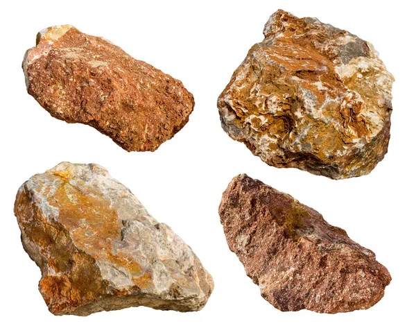 Velký žulový skalní kámen izolované na bílém — Stock fotografie