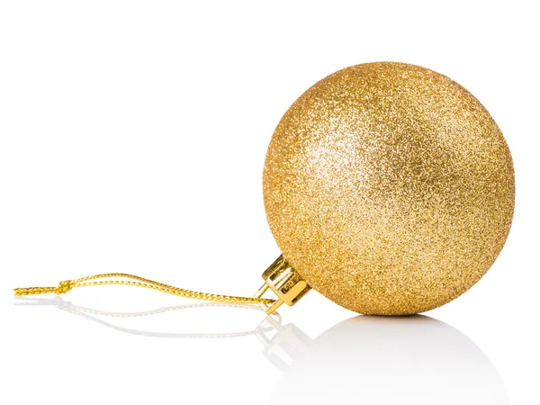 Bola decorada de oro para la Navidad ornamental —  Fotos de Stock