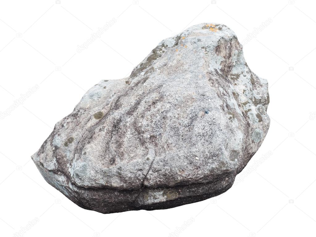 big granite rock stone, isolated on white