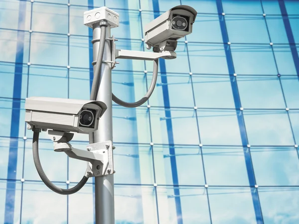 CCTV geïnstalleerd op de muur, outdoor beveiliging — Stockfoto