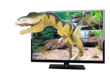 Dinozorlar doğa arka planda açık