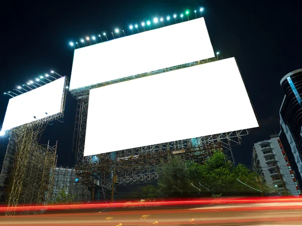 Blank billboard advertisement in the dark — Stock Photo, Image
