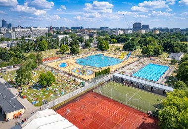 Varşova, Polonya. Şehrin havadan görünüşü 